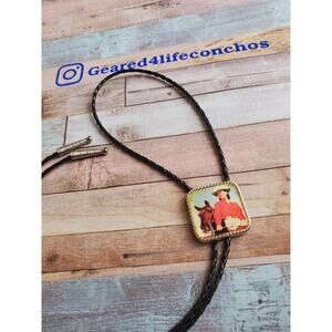 Cowgirl Pinup Horse Bolo Tie Necklace Western concho necklace, Bolotie western
